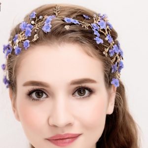 blue and gold hair accessories