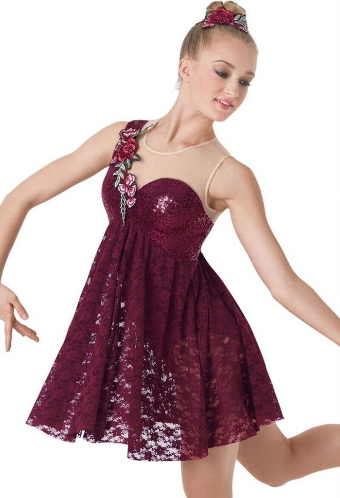 IC Preloved Solo Weissman Burgandy Lacey Lyrical With Flower Mofit Size