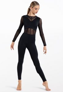 MA Preloved Solo Weissman Black Long Sleeve Long Leg Unitard Size MA