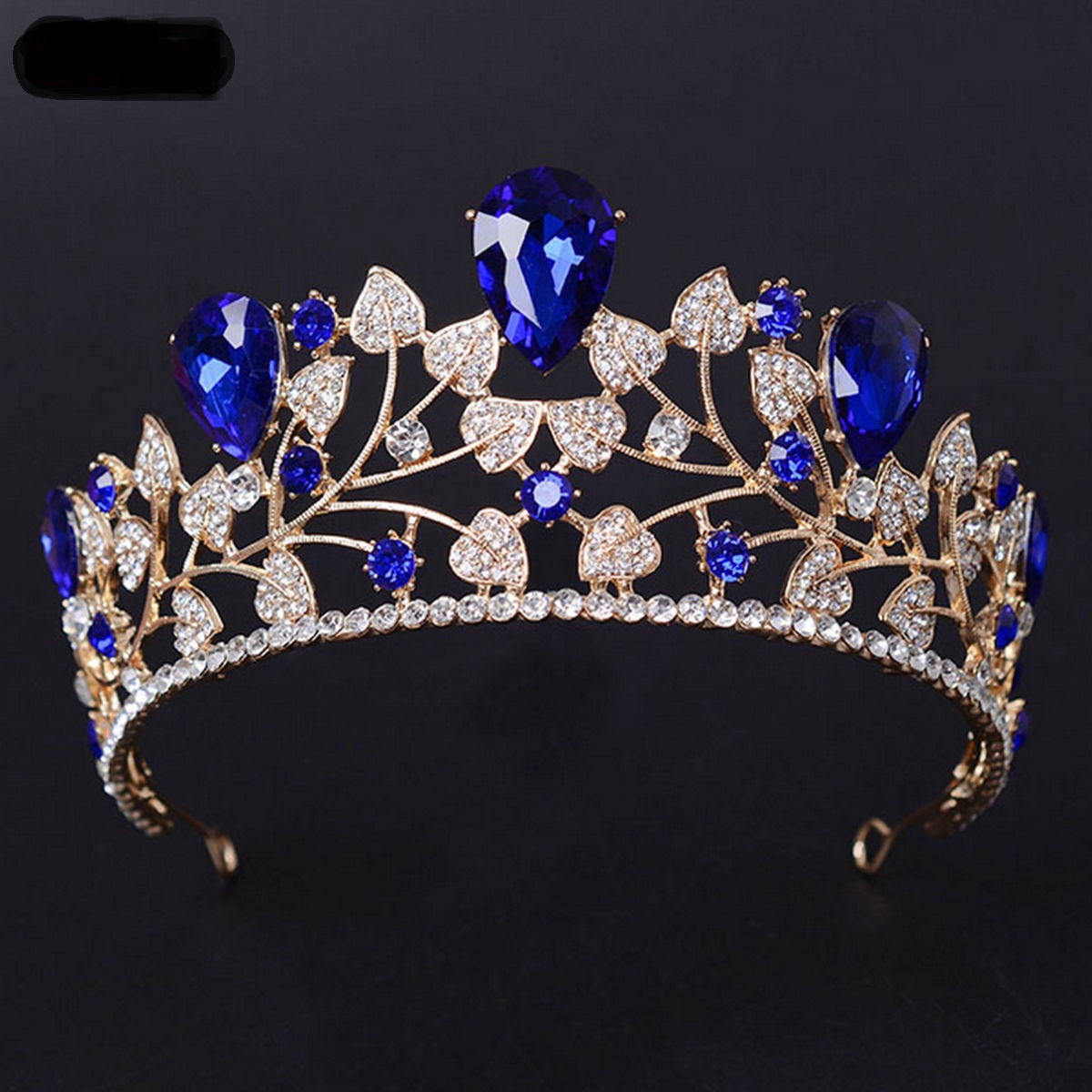 New Gold & Blue Crystal Tiara (Code T22) | Dance Costume Supplies