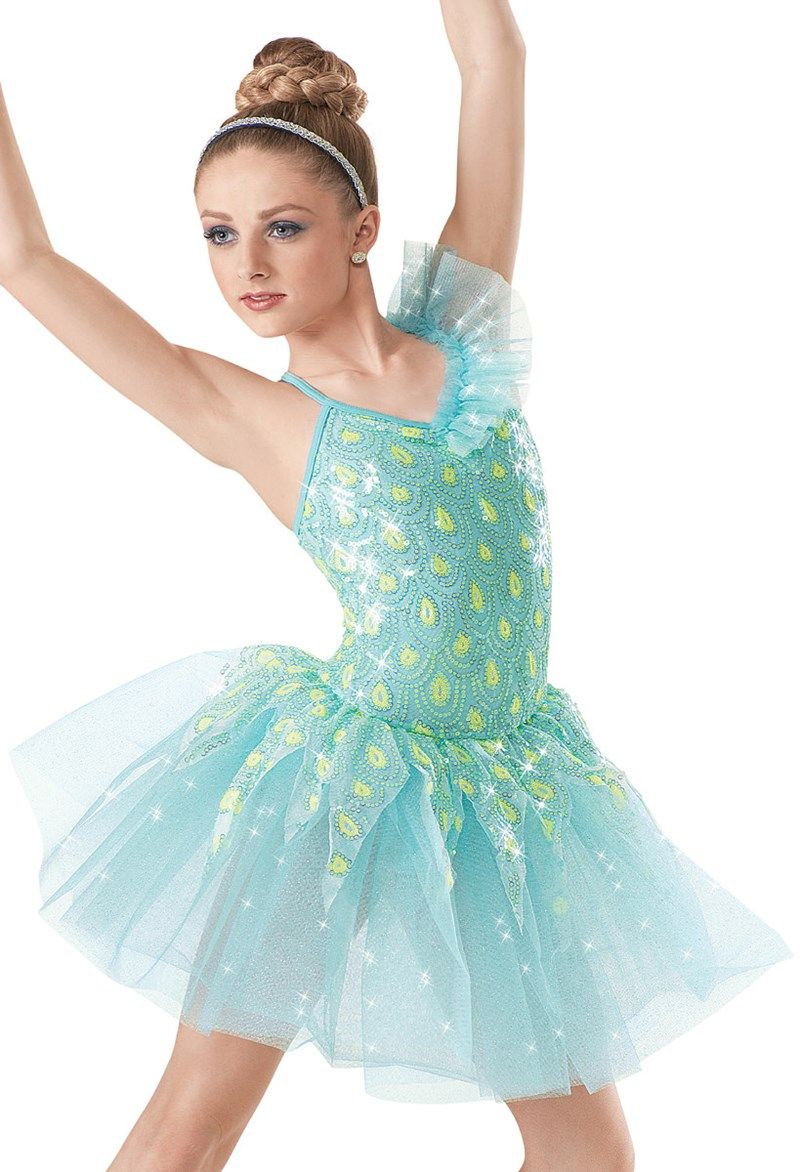 LC Preloved Solo Weissman Blue/Green Tutu Dress Size LC | Dance Costume ...