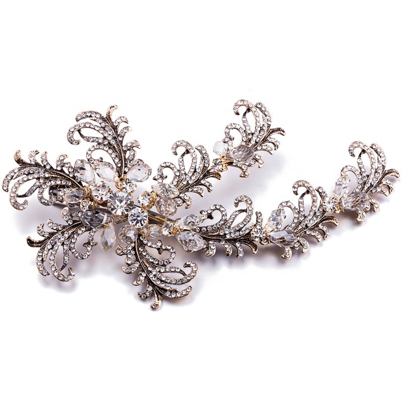 New Bronze, Antique Gold & Crystal Beaded Hair Accessory (Code 4 ...