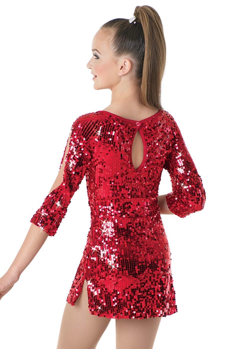 LC New Solo Weissman Red Sequin Costume Size LC with Hair Pin