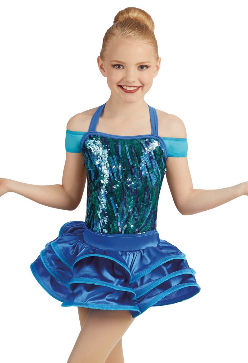 IC Preloved Solo Weissman Blue Ruffled Skirt (NO LEOTARD) Size IC | Dance  Costume Supplies