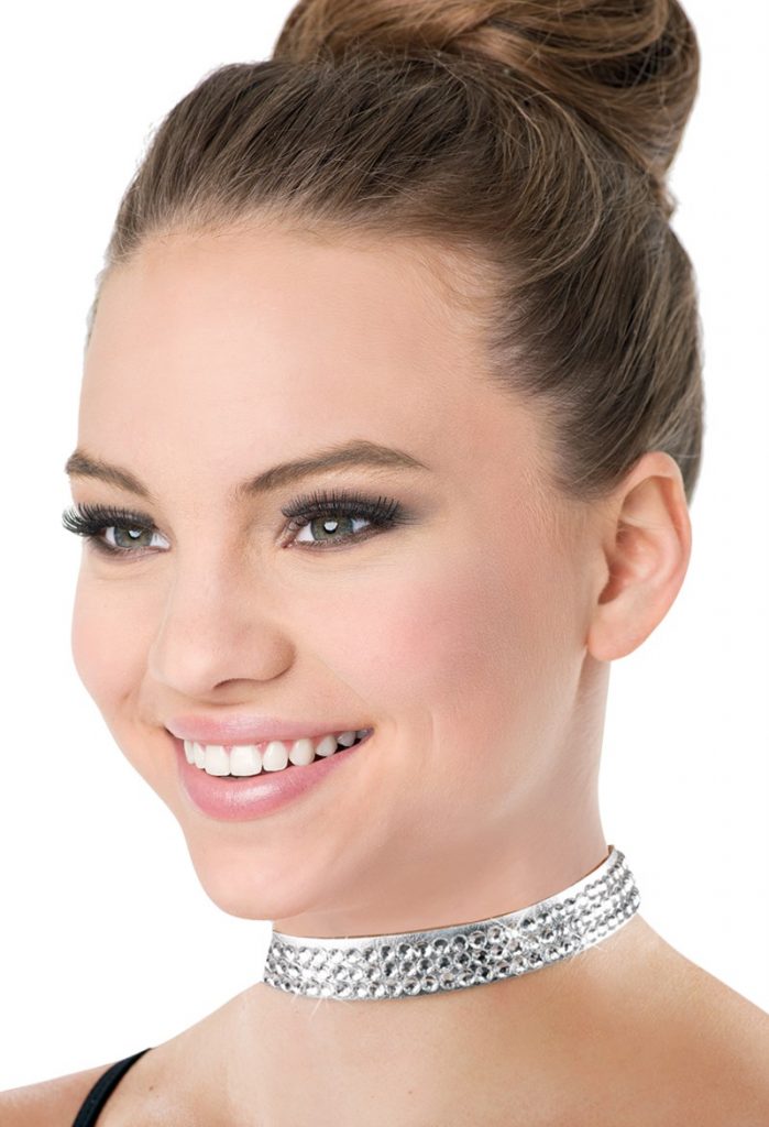 New Balera Silver Rhinestone Choker with Press Stud Dance Costume