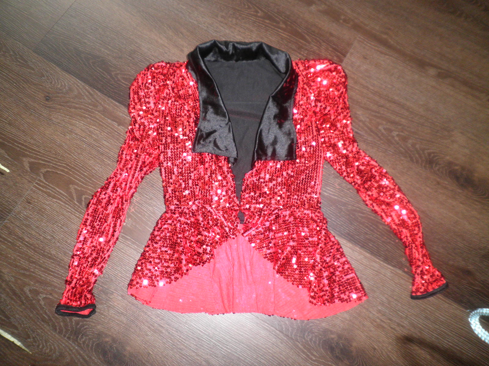 Red and clearance black sequin jacket