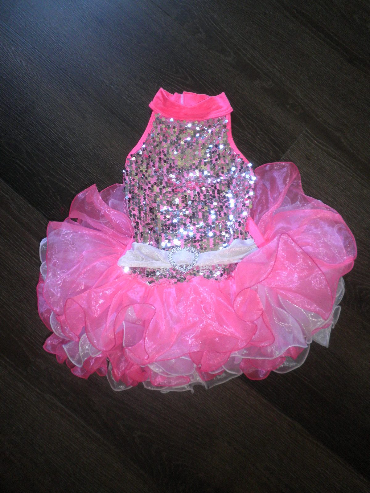 MC Preloved Solo Pink & White Sequin Tutu Costume Size MC Dance