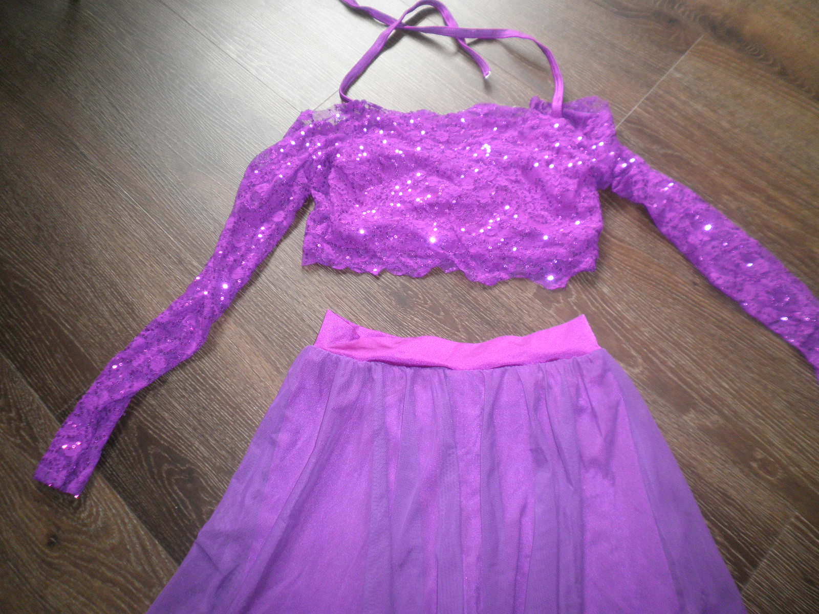 MA Preloved Solo Kelle 2 Piece Purple Lace Lyrical Costume Size MA
