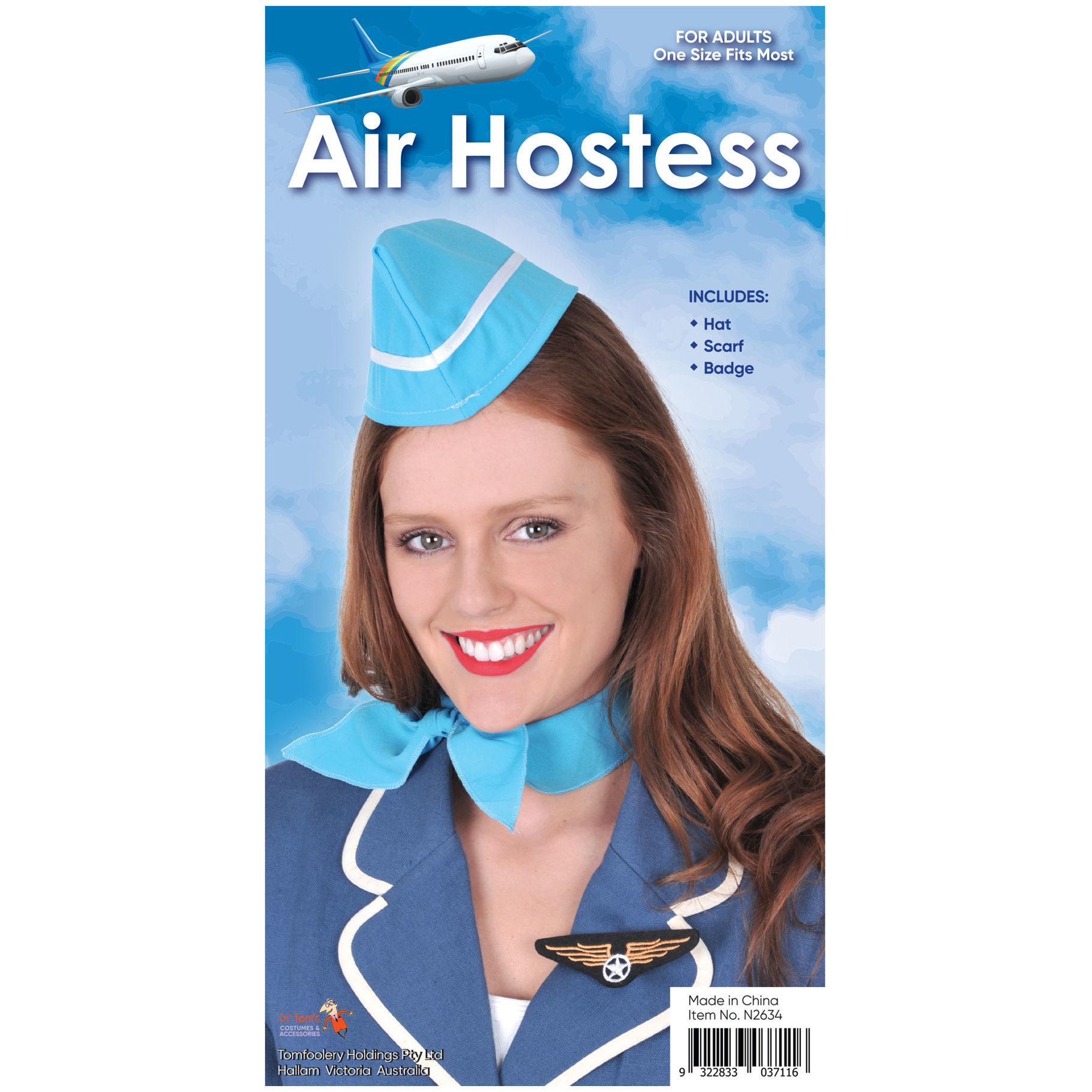New Air Hostess Set Hat Scarfe And Badge Dance Costume Supplies
