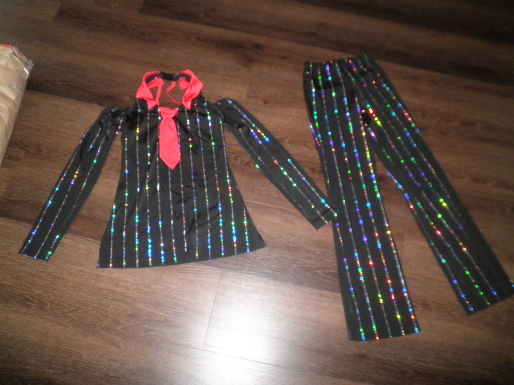 LC Preloved Solo Costume Gallery Pinstripe Top & Pants Size LC Dance