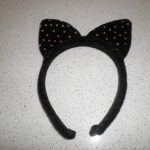 New Set Black & Silver Sequin Decorated Cat Ear Headbands (Set of 12)