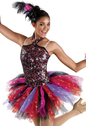New Solo Weissman Style 5666 Sequin Costume with Skirt Size MC