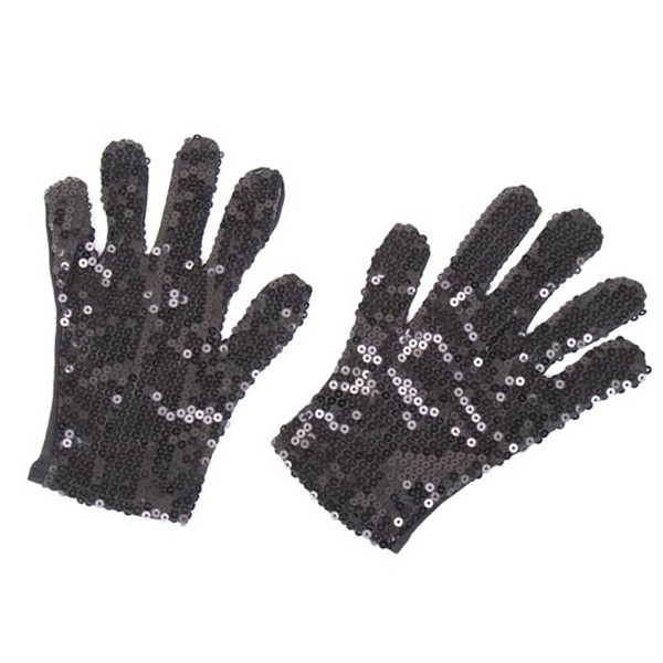 New Set Black Sequin Gloves (Set of 10)
