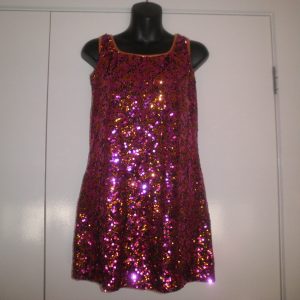 Preloved Solo Dansco Brand Fully Sequinned Dress with Built in Leotard Size LA