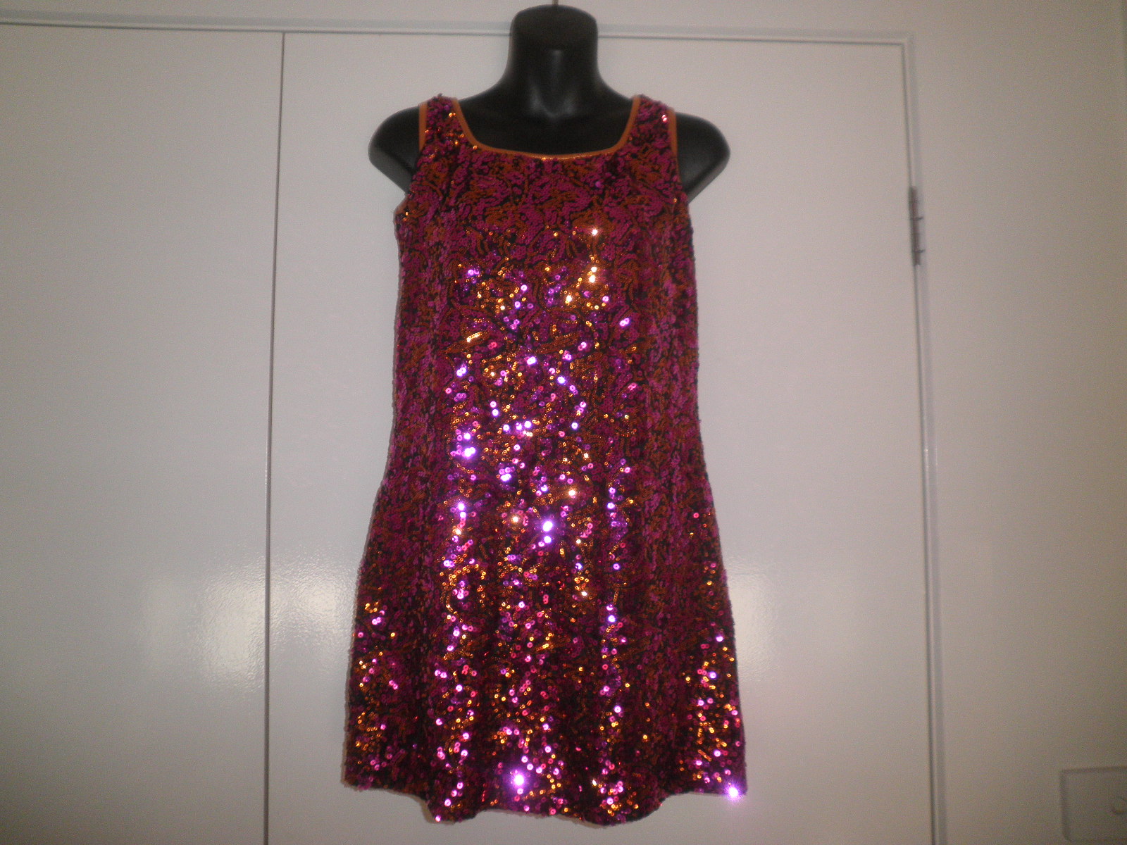 Preloved Solo Dansco Brand Fully Sequinned Dress with Built in Leotard Size LA